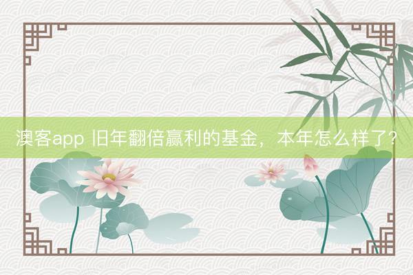 澳客app 旧年翻倍赢利的基金，本年怎么样了？